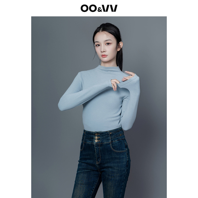 oo&vv舒适保暖半高领打底衫女内搭2025秋冬新款修身显瘦长袖上衣