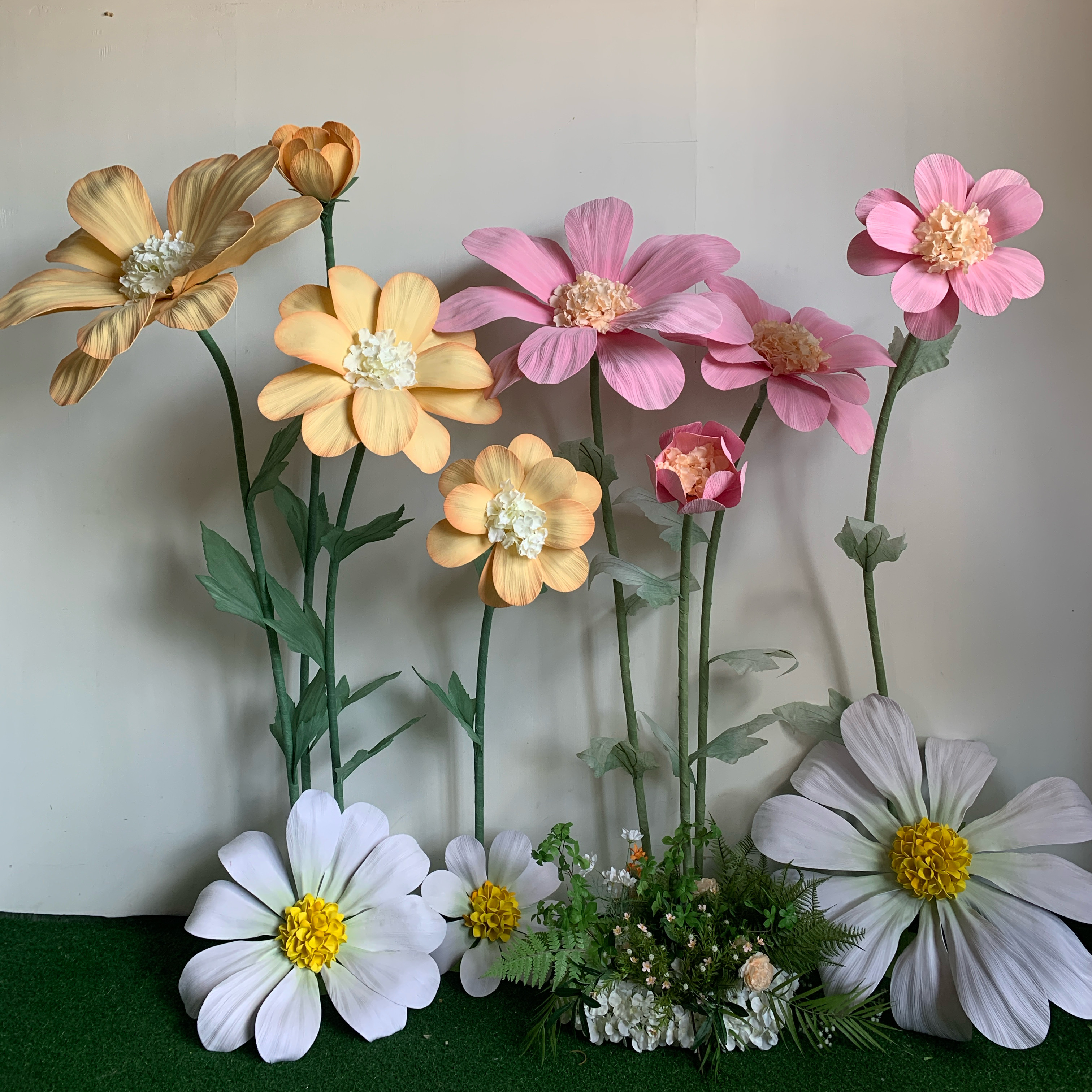 EVA雏菊仿真花防水纸花高级摆件