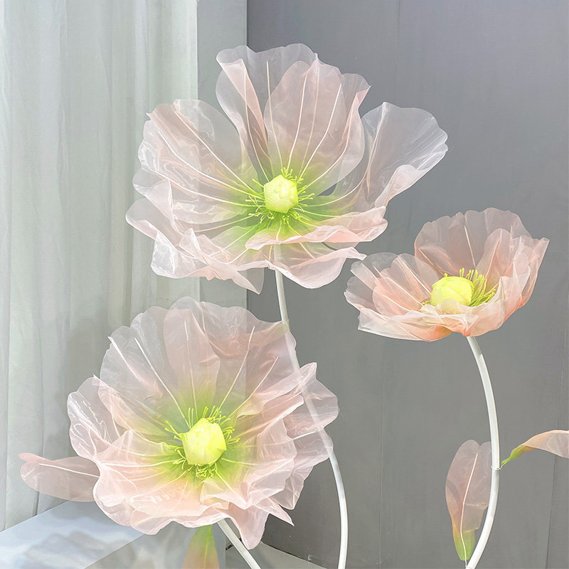 仿真丝网花成品婚礼道具路引客厅摆件商场橱窗布置美陈造景假花