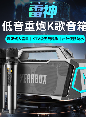 YEAHBOX/音波狮新品雷神Thor蓝牙音箱家庭唱歌卡拉OK低音炮户外
