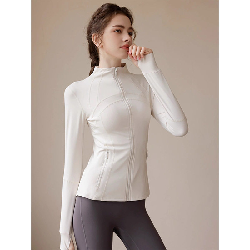 【优雅瑜伽服外套女】收腰塑形吸湿排汗骑行服运动户外健身服外套