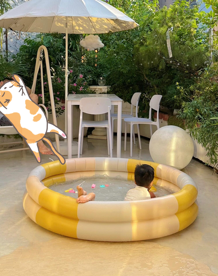 儿童充气游泳池家用可折叠条纹宝宝水池夏季玩水戏水充气海洋球池