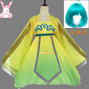 送假发王者cos蔡文姬原皮天籁弦音连衣裙cosplay服装动漫画款