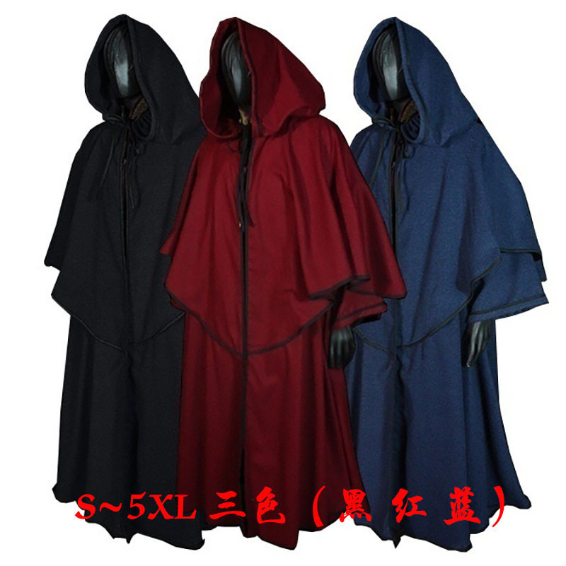 中世纪披风连帽长袍斗篷cos服和尚巫师长袖斗篷向导斗篷cosplay
