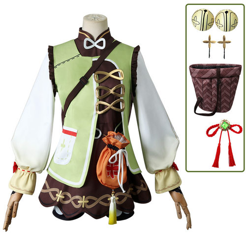 漫飞扬原神cos服瑶瑶cosplay游戏全套动漫草可爱萝莉服装背篓