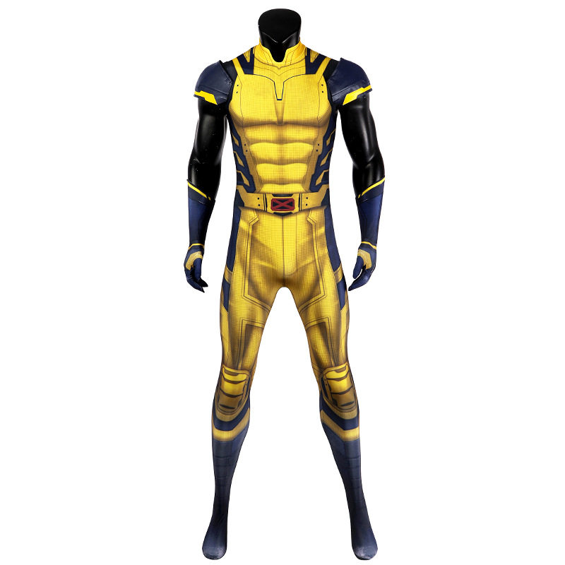 电影死侍3cos服金刚狼cosplay3D印花连体无袖紧身衣J23037FA-1