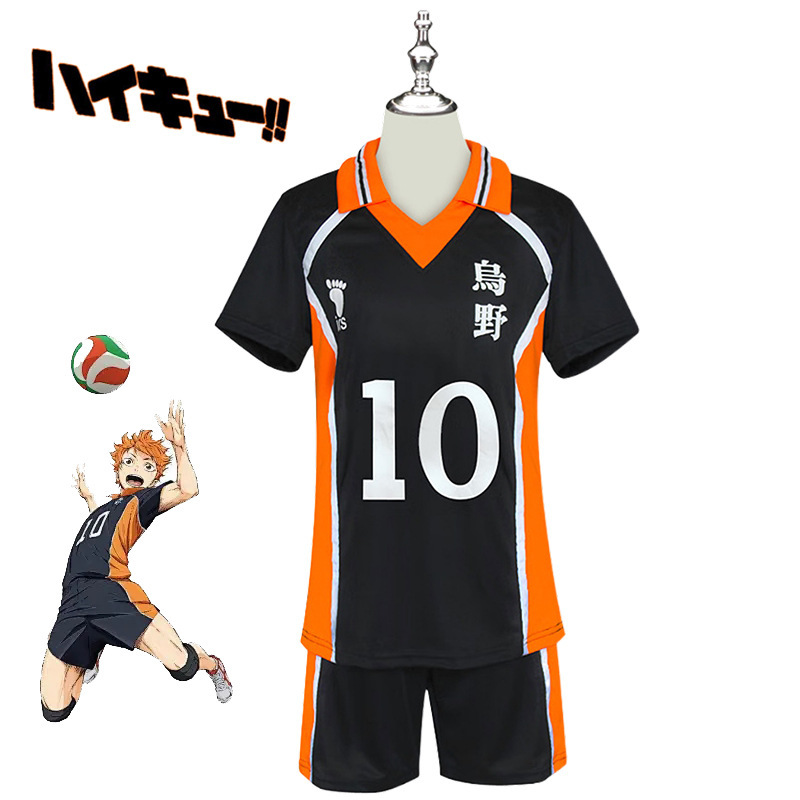 排球少年高校球服短袖套装现货cos动漫男女漫展动漫高校运动套装