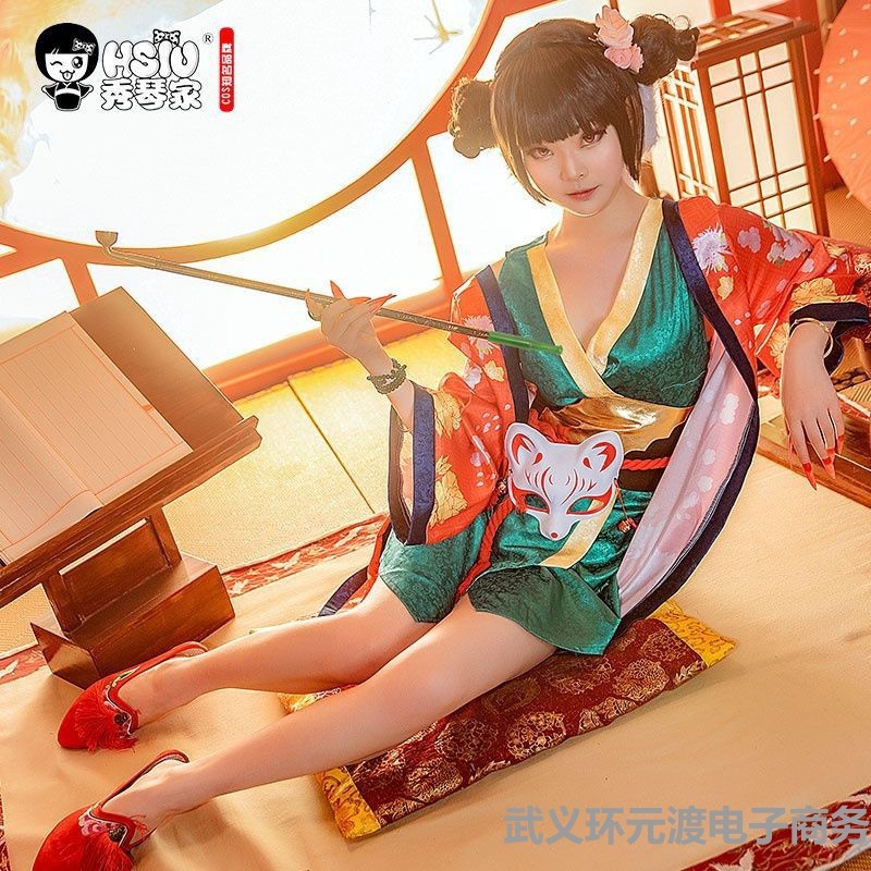 白蛇缘起宝青坊主cosplay衣服装道具cos配饰狐狸头面具烟斗女假发