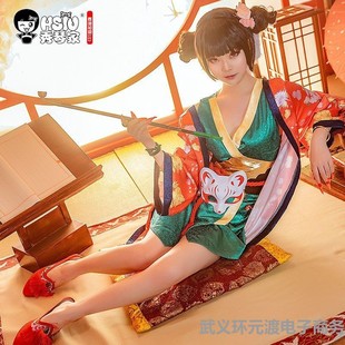 白蛇缘起宝青坊主cosplay衣服装道具cos配饰狐狸头面具烟斗女假发