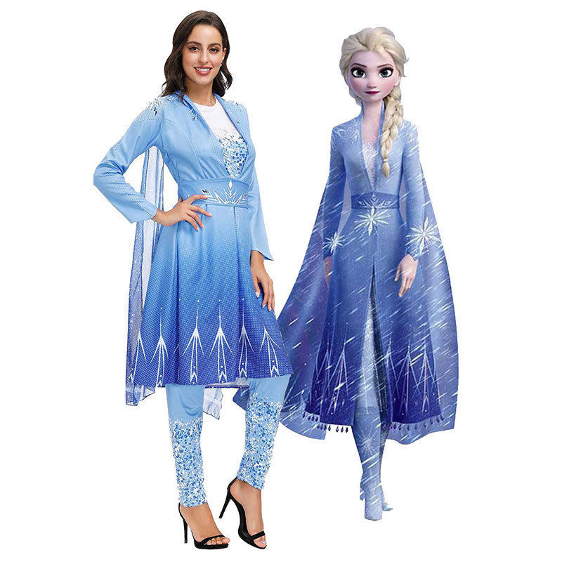 冰雪奇缘2cos服成人Elsa冰雪公主裙艾莎全套礼服安娜公主cosplay