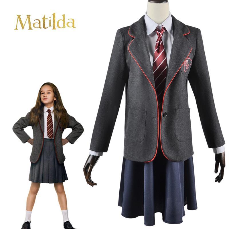 玛蒂尔达cos灰色校服成人儿童码cosplay服欧美影视制服北水商贸