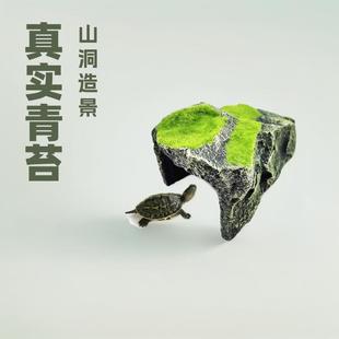 爬虫箱陆龟躲避屋窝洞穴造景蜘蛛乌龟逼真青苔山洞植绒龟洞晒台