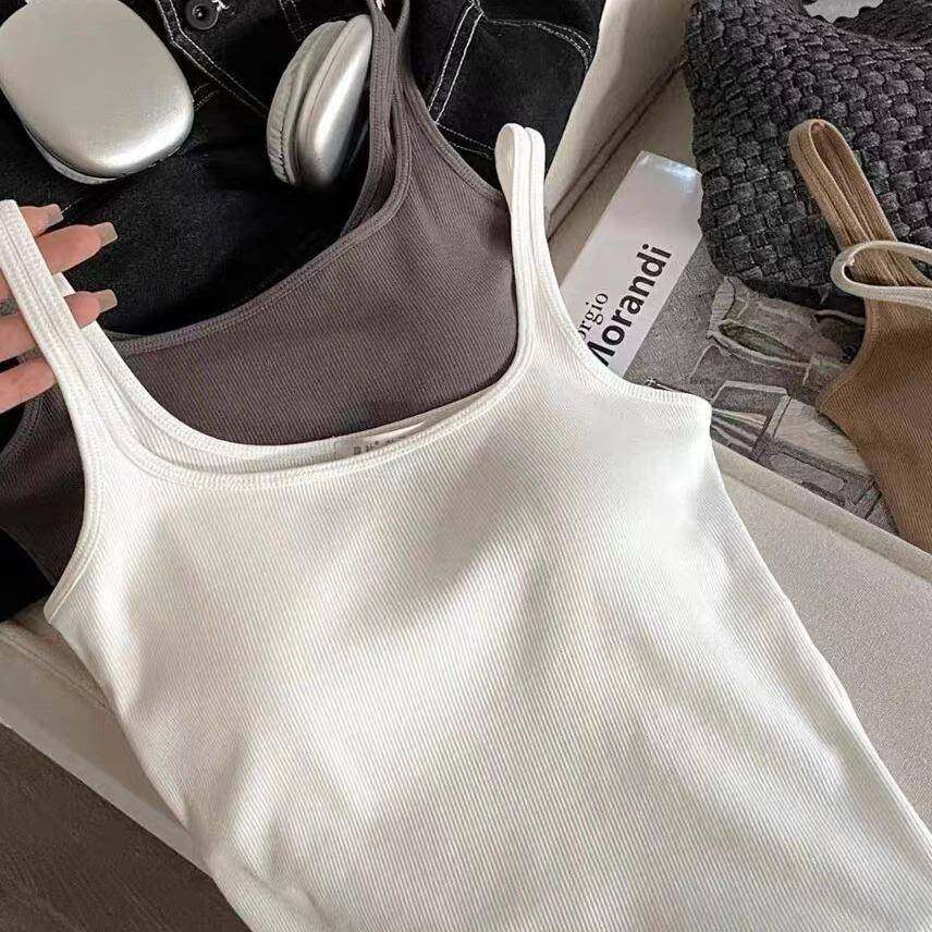 螺纹小方领显胸显腰细自带胸垫吊带美背心女内搭防走光内衣打底衣,女士内衣/男士内衣/家居服,抹胸,淘宝优惠券,粉丝福利购,淘宝优惠卷