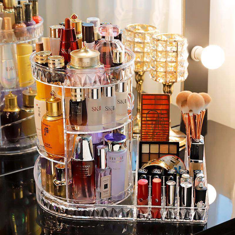 旋转化妆品收纳盒置物架透明简约亚克力桌面学生宿舍护肤梳妆整理,收纳整理,首饰盒,淘宝优惠券,粉丝福利购,淘宝优惠卷