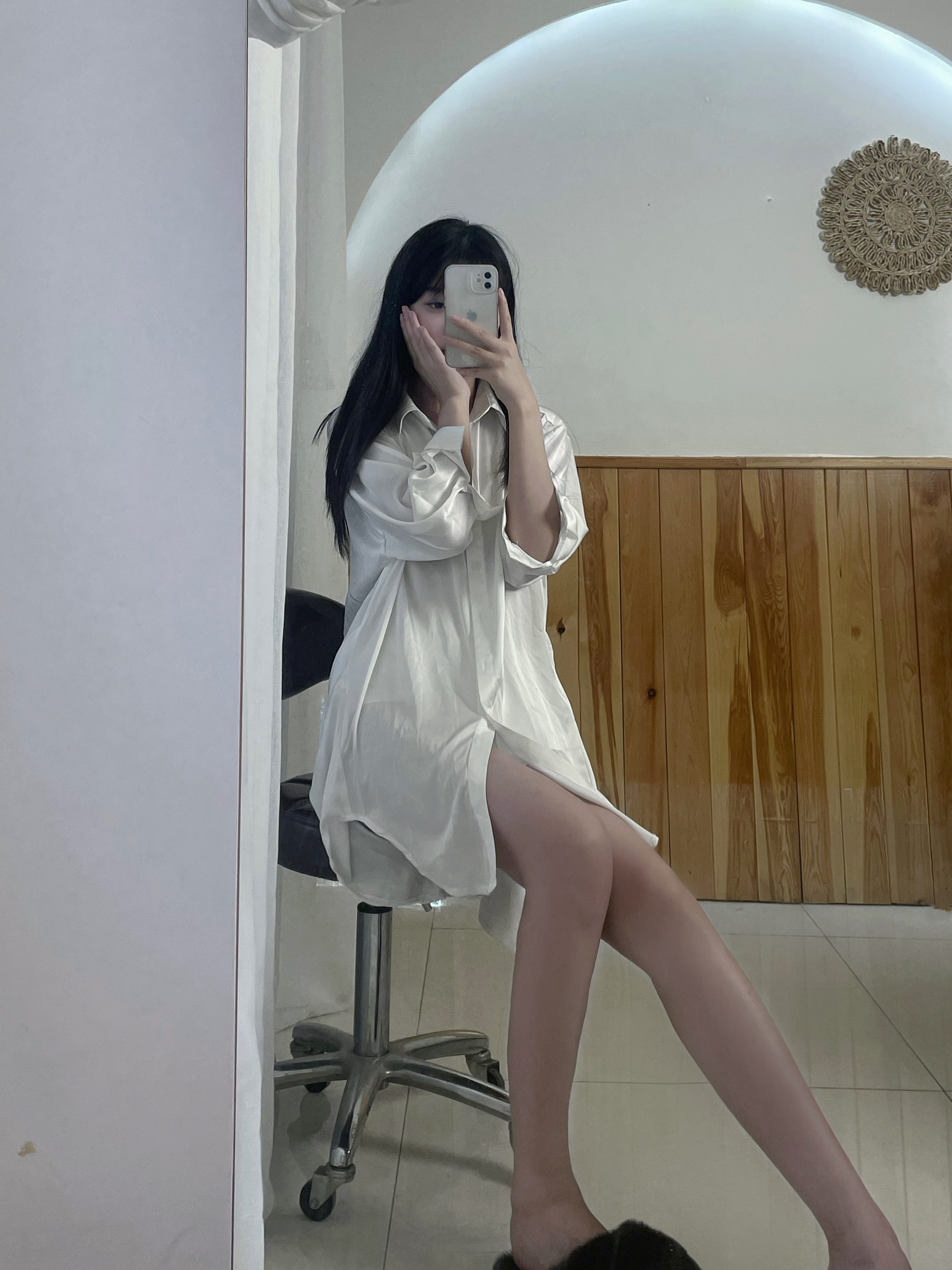 寻ta女性睡衣睡裙男友风纯色衬衫