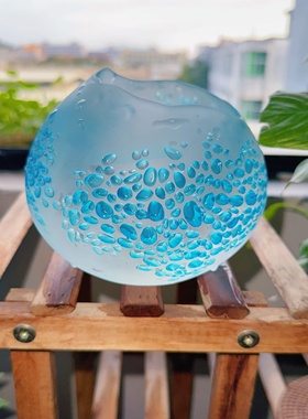 原创蓝眼泪ins风高级感透明树脂花瓶水养鲜花客厅插花创意摆件