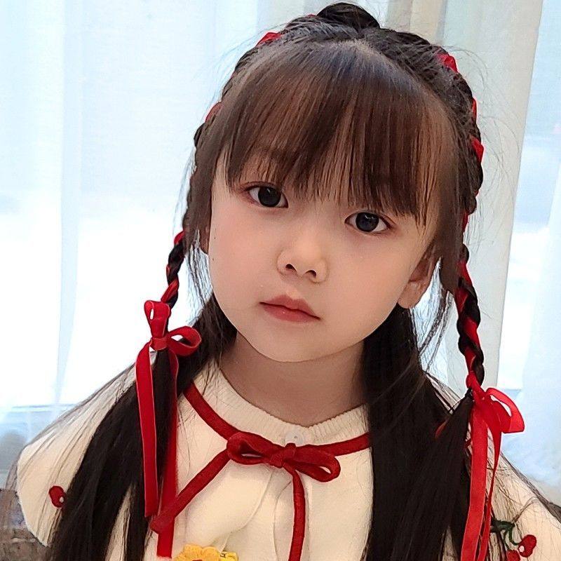 红丝绒发带带儿童扎头发头绳小女孩新年喜庆发饰发带彩绳编辫子绳