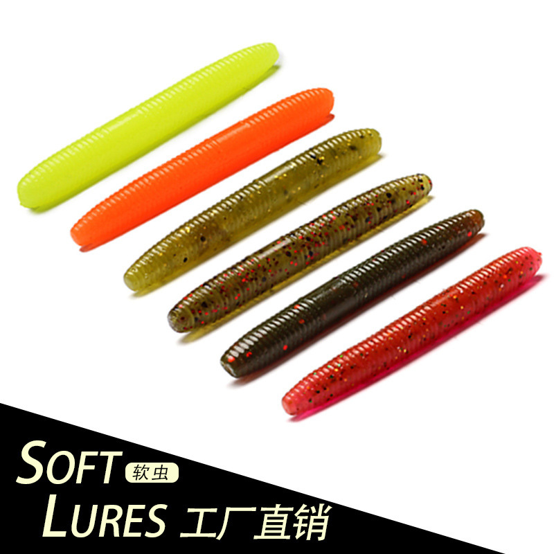 短面条虫棒棒面包虫软虫软饵小蚯蚓钓鳟鱼鲈鱼高比重沉水路亚假饵