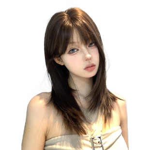 【北海道情书】束朵假发女日常网红锁骨发气质韩系齐刘海全头套式