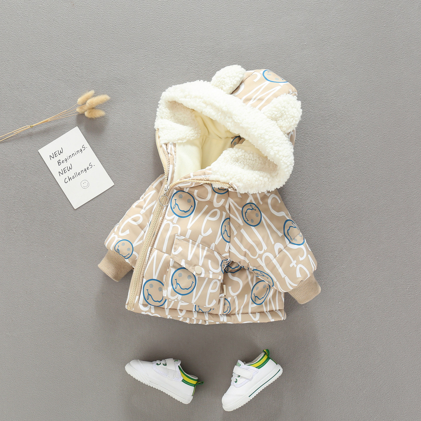 男童棉服冬装加绒儿童冬款外套2婴儿棉袄1岁宝宝棉服冬季加厚外出