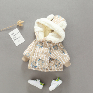 男童棉服冬装加绒儿童冬款外套2婴儿棉袄1岁宝宝棉服冬季加厚外出