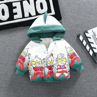 男童棉服奥特曼冬装外套2025新款一岁婴儿小童宝宝冬季加厚棉衣服