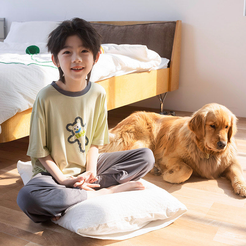 Uamtor男童莫代尔夏季空调服 2025新款卡通睡衣