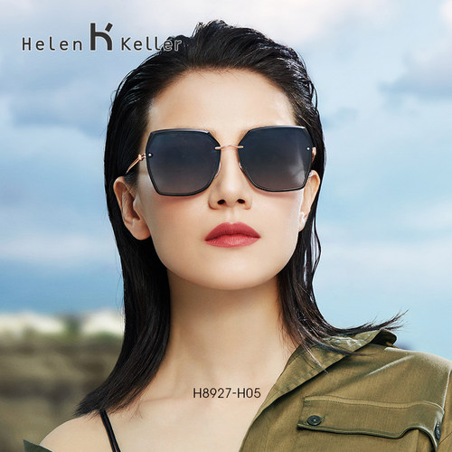 海伦凯勒墨镜显瘦大框偏光太阳镜