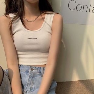 显瘦设计感 外小吊带螺纹上衣户外运动潮背心小众女美背百搭穿夏季