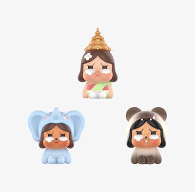 POPMART泡泡玛特CRYBABY哭娃BEAN泰国限定萌粒大象吊卡手办礼物