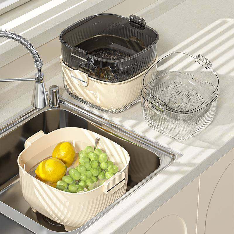 双层洗菜盆沥水篮厨房用品家用水果盘客厅淘米神器洗水果蔬菜篮子,家装主材,沥水篮,淘宝优惠券,粉丝福利购,淘宝优惠卷