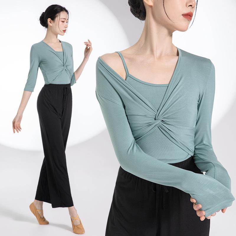 舞蹈服新款女套装莫代尔练功服古典舞集训服瑜伽服现代舞表演服装