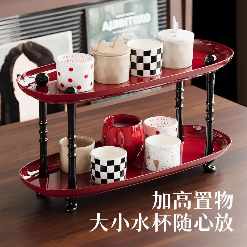 大号双层水杯置物架多功能高级高杯子桌上化妆品整理吧台收纳,收纳整理,书桌收纳置物架,淘宝优惠券,粉丝福利购,淘宝优惠卷