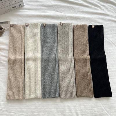 秋冬针织脚套袜套保暖袜纯色简约百搭小腿套堆堆女袜美拉德中筒袜