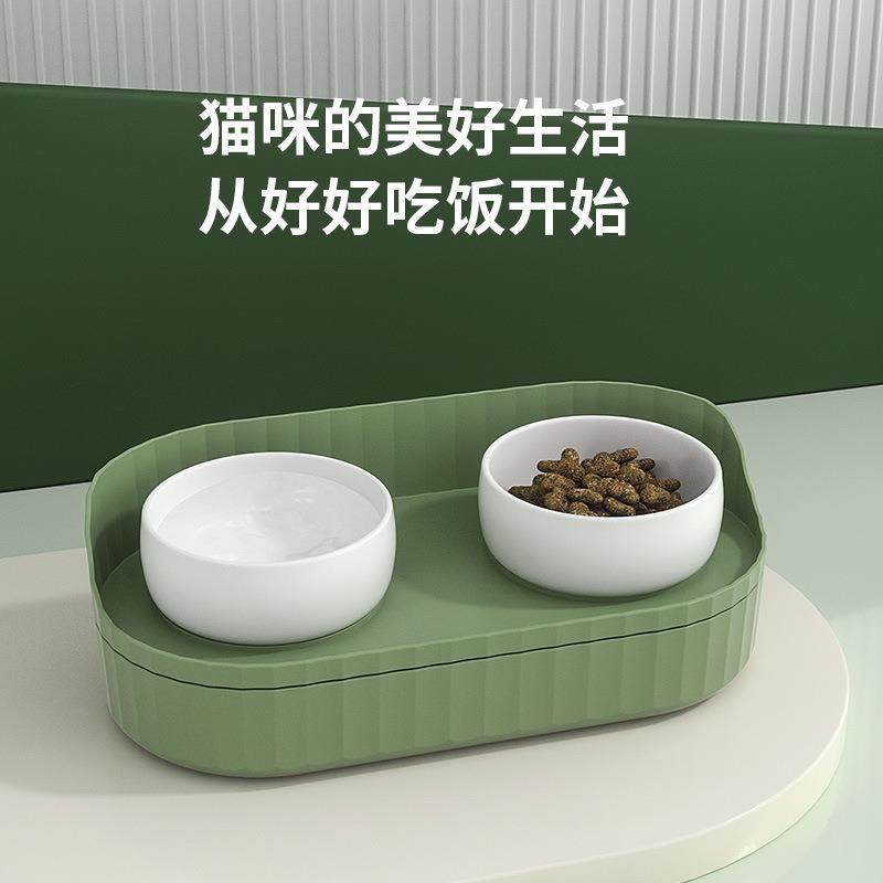 双层大容量猫盆创意个性猫咪投食加厚陶瓷猫碗防飞溅双碗宠物食具,宠物/宠物食品及用品,猫狗碗/慢食碗,淘宝优惠券,粉丝福利购,淘宝优惠卷
