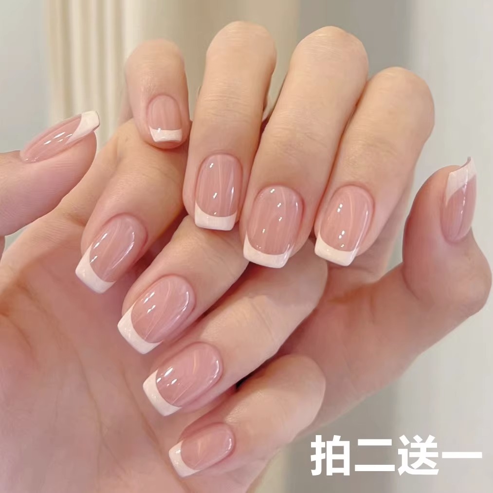 穿戴甲短款法式裸色2023新款