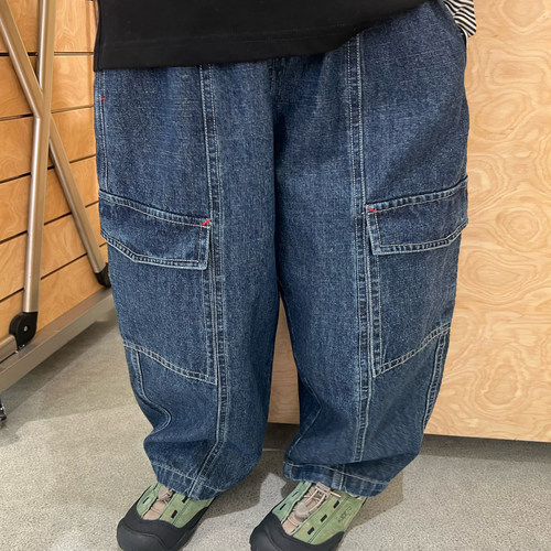 pumpkin男童大口袋工装风牛仔裤