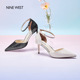 夏季 细跟单鞋 West 玖熙昼夜流光侧空尖头高跟凉鞋 清仓款 Nine