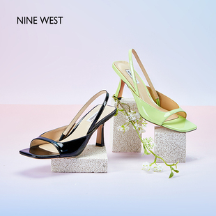 女夏季 露趾高跟鞋 玖熙午夜巴黎漆皮細跟涼鞋 West 清倉款 Nine