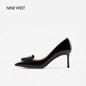 清仓浅口细跟一脚蹬单鞋 Nine 宴会 蝴蝶结高跟鞋 春季 West 玖熙女鞋