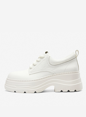 【清仓款】Nine West/玖熙春季系带休闲鞋女圆头厚底增高舒适百搭