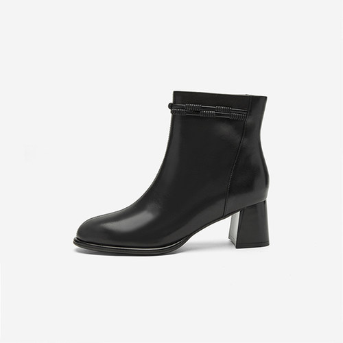 NineWest/玖熙短靴女黑色羊皮革