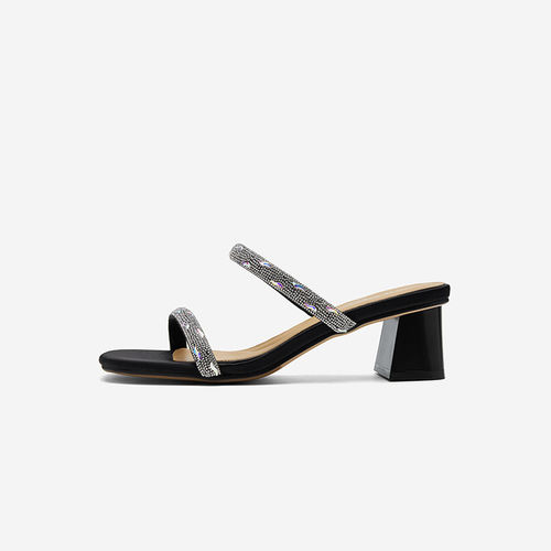 NineWest/玖熙一字拖鞋钻条女鞋