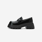 West 玖熙2025秋厚底学院乐福鞋 女复古单鞋 Nine JK小皮鞋