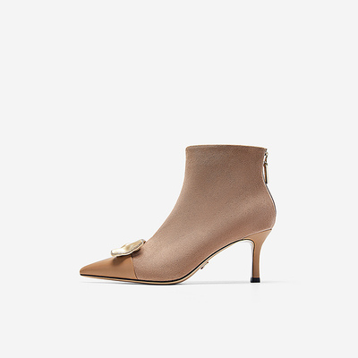 NineWest/玖熙流沙金扣时装靴女