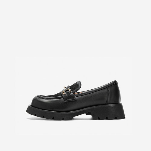 NineWest/玖熙乐福鞋女黑色百搭