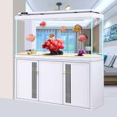 现代简约观赏水族箱客厅办公室进门大号底滤银龙鱼缸落地直角溢流