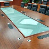 会议桌面插座电动翻转线盒 电源台面信息集成模块 多功能旋转英式