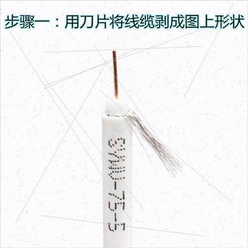 F头英制电视天线接收器闭路家用机顶盒信号线接头75-5纯铜配环