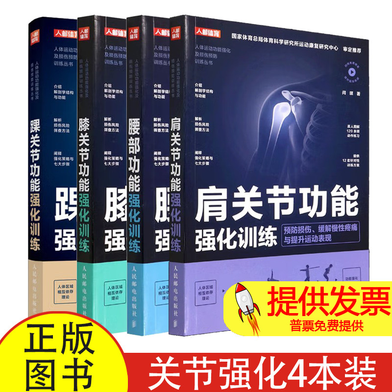 肩关节+腰部+膝关节+踝关节强化训练4册闫琪人民邮电 慢性疼痛自我管理科学方法解析 体态矫正与肌肉力量系统训练技术健康维护